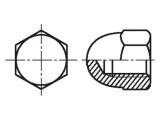 Piuliţă hexagonală M10 cromată 17mm alamă