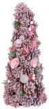 Brad decorativ de Craciun roz, ornamentat, MagicHome, 40 cm