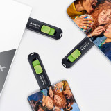 MEMORIE USB Type-C 3.2 ADATA 256 GB, retractabila, carcasa plastic, negru / verde &amp;quot;ACHO-UC300-256G-RBK/GN&amp;quot; (timbru verde 0.03 lei)
