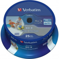 BD-R VERBATIM 25GB viteza 6x 25 buc Single Layer spindle printabil &amp;amp;quot;Wide Inkjet Printable&amp;amp;quot; &amp;amp;quot;43811&amp;amp;quot; foto