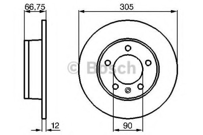 Disc frana NISSAN INTERSTAR bus (X70) (2002 - 2016) BOSCH 0 986 478 970 foto