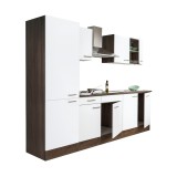 Mobilier de bucătărie Yorki 270, corp din stejar Yorki, față alb satinat, dulap cu raft