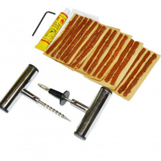 Kit reparatie anvelopa fara camera ( tubeless) 30pcs Deluxe, snur vulcanizare cu solutie Kft Auto