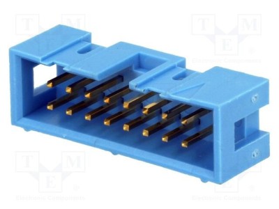 Conector IDC soclu tată 16 pini 2x8 THT 2,54mm albastru TE Connectivity foto