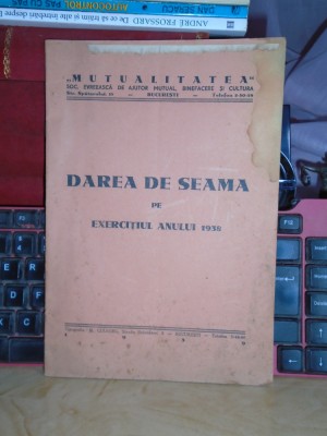 DAREA DE SEAMA PE ANUL 1938 _ &amp;#039;&amp;#039;MUTUALITATEA&amp;#039;&amp;#039; , SOC. EVREIASCA DE AJUTOR MUTUAL foto