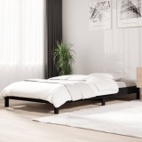 vidaXL Pat stivuibil, negru, 75x190 cm, lemn masiv de pin