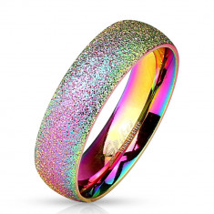 Inel curcubeu realizat din oțel 316L cu suprafața strălucitoare, 6 mm - Marime inel: 49