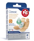 Plasturi PIC Solution Classic, Mix 4 Dimensiuni, Antiseptic Clorhexidina, 20 buc/cutie, Universal, Hipoalergenici