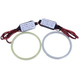 Angel Eyes COB BMW E46 Berlina (1998-2006) Faruri Xenon cu Lupa, ALM, 6000K, Lumina Alba Rece, Kit 2 bucati