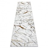 Covor, traversa ALLURE 1963 Marmură - Structural, elegant, glamour alb / aur , 60x250 cm