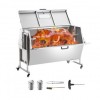 Gratar Carbune cu Rotisor Electric 60W VivaTechnix, Inox, 130kg, Roti Blocabile, Capac