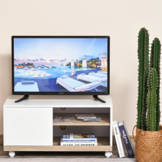 HOMCOM Carucior Suport TV cu 1 Usa si Compartimente Deschise, Dulap pentru TV pana la 42 "