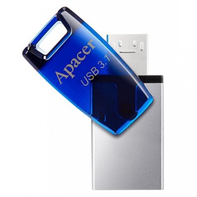 Memorie flash USB 3.1 64GB OTG albastru Apacer AH179BE AP64GAH179U-1 foto