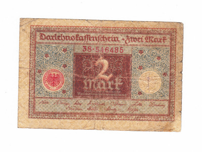 Bancnota Germania 2 mark 1920, circulata foto