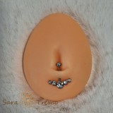 Piercing pentru buric din argint gama Luxury Cat, tija groasa