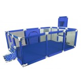 Tarc loc de joaca XXL pentru copii sau bebe, material textil, albastru, 230x122x62cm Household NewTrend