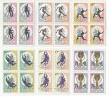 |Romania, LP 627/1966, C.M. de Fotbal, Anglia, blocuri de 4 timbre, MNH