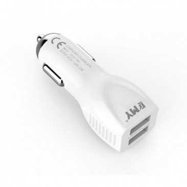 INCARCATOR AUTO EMY MY-112 (14438) 2XUSB 2,4A FAST CHARGE+ CABLU MICRO USB ALB BLISTER foto