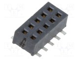 Conector şiruri pini mamă 10 pini 1,27mm aurit SMT - SAMTEC