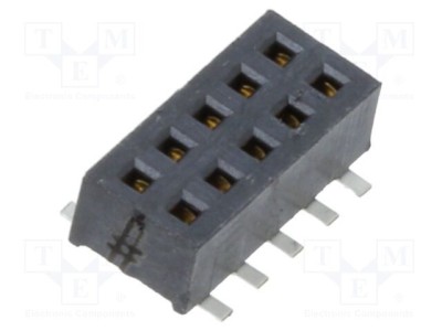 Conector şiruri pini mamă 10 pini 1,27mm aurit SMT - SAMTEC foto