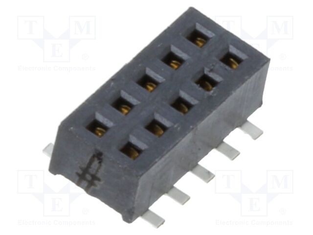Conector şiruri pini mamă 10 pini 1,27mm aurit SMT - SAMTEC