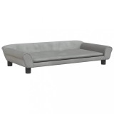 Cumpara ieftin Pat de caini, gri deschis, 100x50x21 cm, catifea