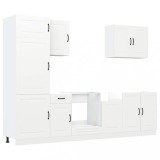 Set dulap de bucatarie din 7 piese &bdquo;Kalmar&rdquo; Lemn prelucrat alb