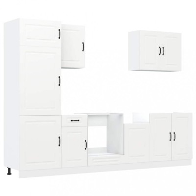 Set dulap de bucatarie din 7 piese &amp;bdquo;Kalmar&amp;rdquo; Lemn prelucrat alb foto