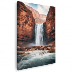 Tablou peisaj cascada canion Tablou canvas pe panza CU RAMA 80x120 cm