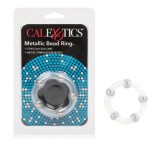 Inel Penis din Silicon cu Bile Metalice CalExotics, Transparent