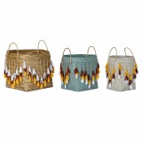 Cumpara ieftin Set de Coșuri DKD Home Decor Multicolor Bambus Franjuri Boho 3 Piese