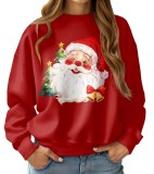 Tricou de Crăciun pentru femei cu Santa, m&acirc;neci lungi, casual &ndash; S