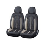 Huse auto premium 5 locuri Carguard Deluxe piele ecologică perforată - negru - alb