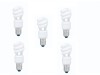SET 5 becuri fluorescent Panasonic, soclu E27, putere 8W, forma spirala, lumina alb calda, alimentare 220 - 240 V, &quot;EFD8E27HD3E-5&quot; (timbru verde 2.25