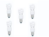 SET 5 becuri fluorescent Panasonic, soclu E27, putere 8W, forma spirala, lumina alb calda, alimentare 220 - 240 V, &quot;EFD8E27HD3E-5&quot; (timbru verde 2.25