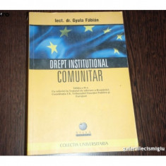 Gyula Fabian - Drept Institutional Comunitar {ED A II A SFERA 2006 502 PAG} foto