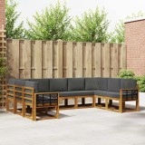 vidaXL Set de canapele de exterior cu pernă 9 pcs Natural și Antracit 3366995