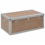 Cumpara ieftin Lada de depozitare, maro, 91 x 52 x 40 cm, lemn masiv de brad