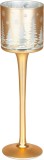 Sfesnic de Craciun MagicHome din sticla aurie cu motiv brad, 7x25 cm