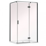 Cumpara ieftin Palmaria este o cabină de duș de colț dreapta, cu ușă batantă și finisaj Easy Clean, fără cădiță de duș.