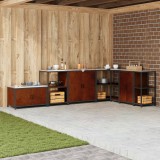 vidaXL Depozitare pentru bucătărie cu ușă Ruginit 60 x 50 x 92 cm Oțel 875002