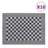 Cumpara ieftin Prosoape de bucătărie 10 buc. negru și alb 50x70 cm bumbac