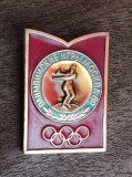 QW9 - N7 5 - Insigna sport - JO Moscova 1980 - aruncarea discului, Europa