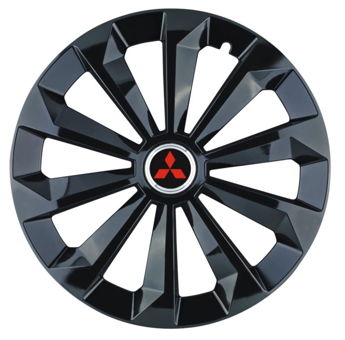 Set 4 capace roti Fame Negru R15 pentru gama auto Mitsubishi