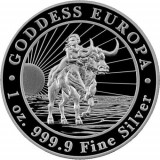 Ciad 2023 - 1 OZ - 5000 franci CFA - Goddess Europe &ndash; Moneda de argint