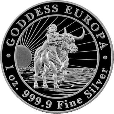 Ciad 2023 - 1 OZ - 5000 franci CFA - Goddess Europe &amp;ndash; Moneda de argint foto