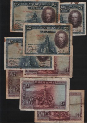 Spania 25 pesetas 1928 VG-F pret pe bucata foto