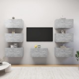VidaXL Dulapuri TV, 7 buc, gri beton, 30,5x30x60 cm, lemn prelucrat