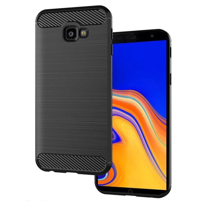 Husa TPU OEM Carbon pentru Samsung J4 Plus (2018) J415, Neagra