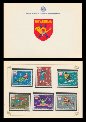 1976 Romania, J.O. de Iarna - Innsbruck LP 901, carnet filatelic de prezentare foto